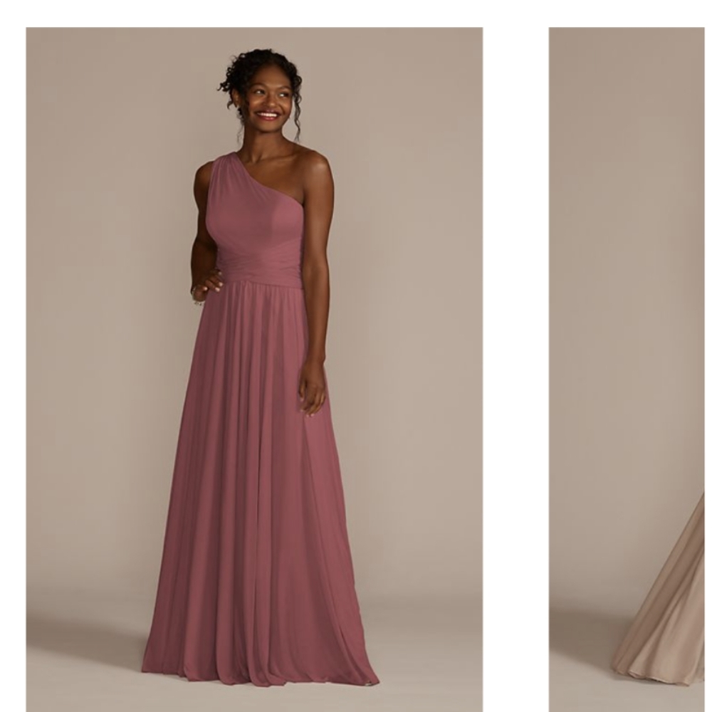David's Bridal Bridesmaid Dress Empire Waistline One Shoulder STYLE# F19932